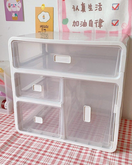 Versatile Stackable Desk Organizer with Drawer and Makeup Brush Holder for a Tidy Workspace