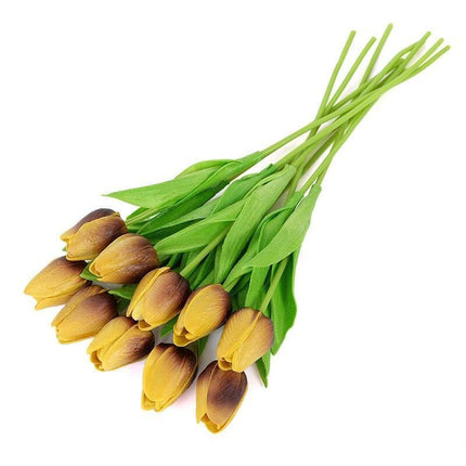 Chic Collection of 10 Lifelike Tulip Stems for Refined Home Decor