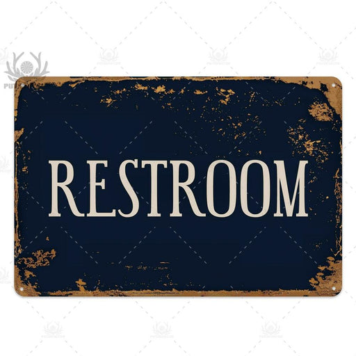 Vintage Inspired Metal Bathroom Sign - Personalized Retro Decor Plaque