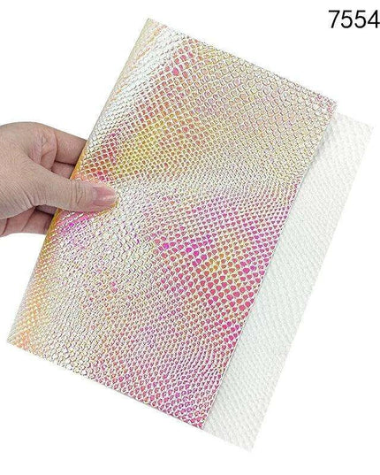 Iridescent Python Scale Holographic PU Fabric - Unleash Your Creative Potential