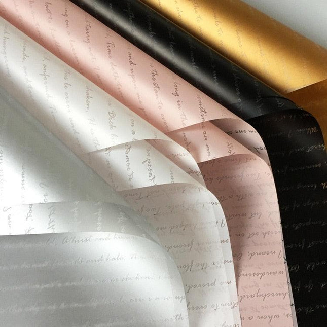 Elegant Floral Lettering Gift Wrap Set for Mother's Day: 20 Waterproof Sheets