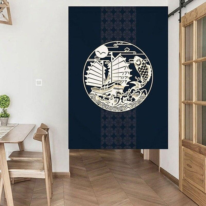 Japanese Koi Pattern Kitchen Door Curtain - Enhance Your Home Decor