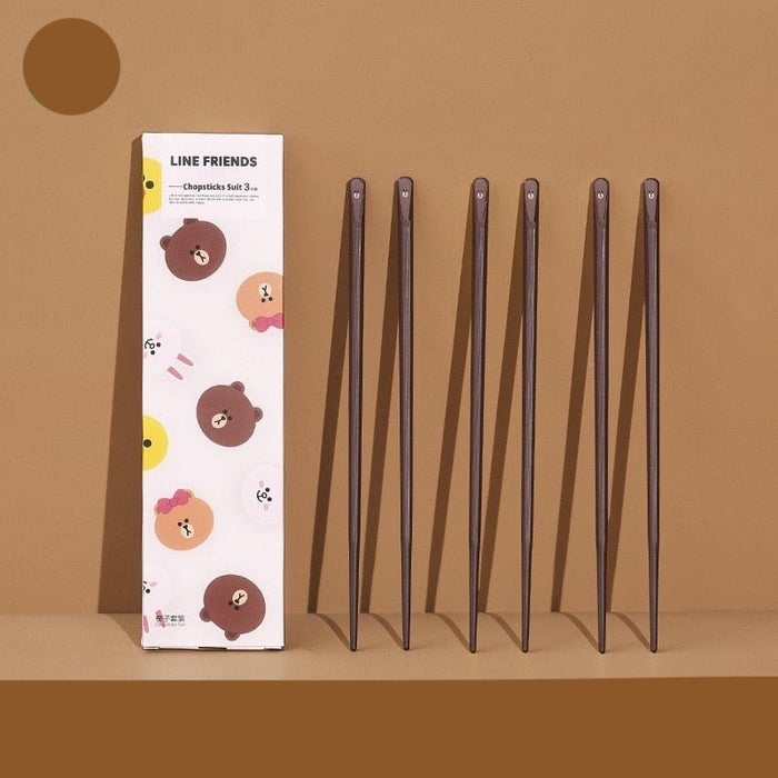 Elevate Your Dining Experience with Line Friends Cute Cartoon Chopsticks Set
