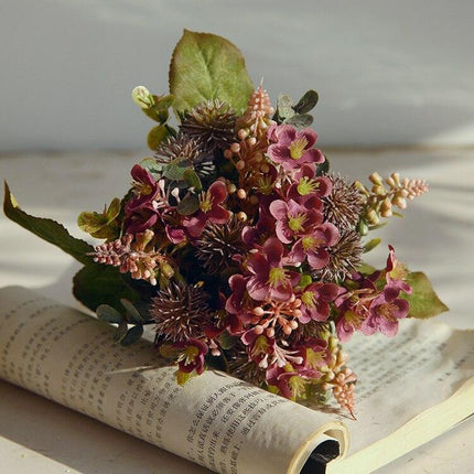 Nordic Elegance Hydrangea and Fruit Silk Floral Display