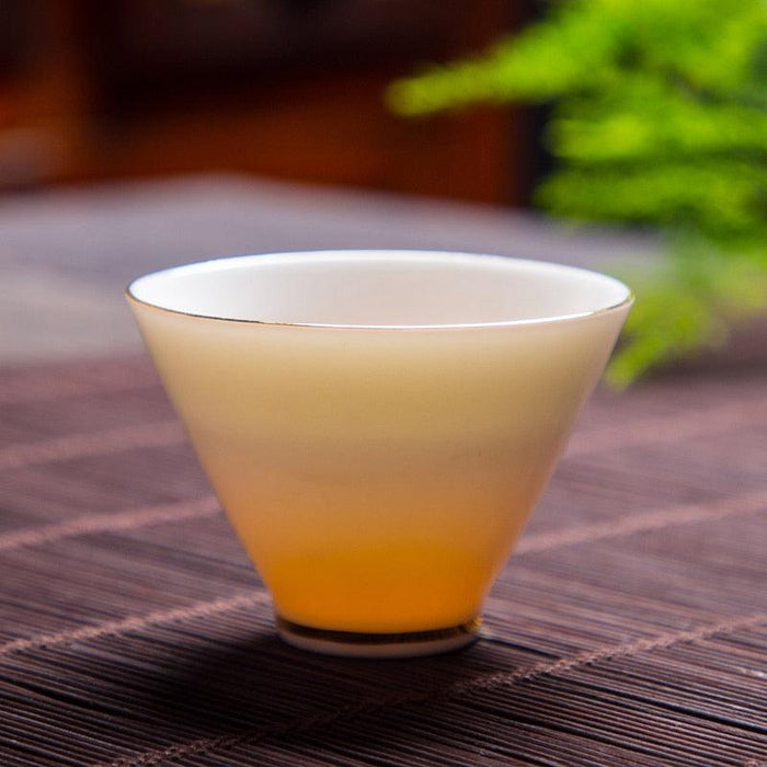 Exquisite Handmade Suet Jade Ceramics Tea Cup Collection