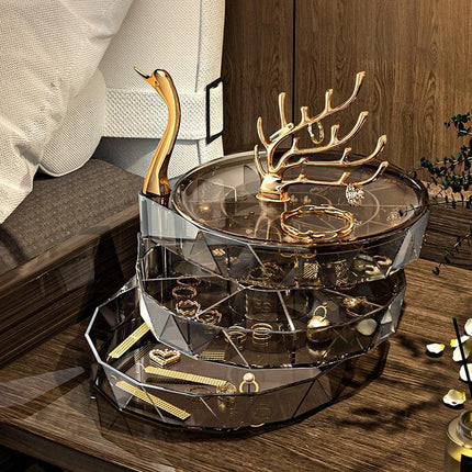 Elegant Swan 3-Tier Jewelry Display and Organizer Stand