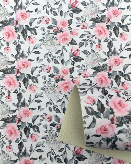Floral Lychee Blossom Synthetic Leather Crafting Sheet - 20x33cm