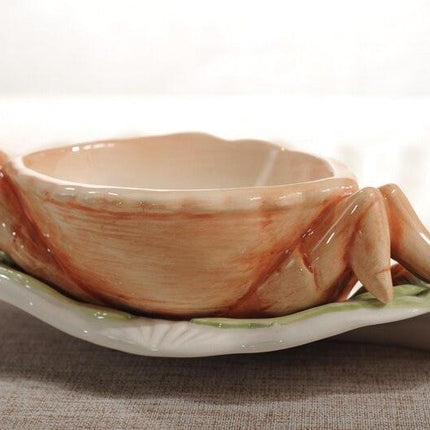 Sophisticated European Shell Ceramic Seasoning Platter for Exquisite Dining Experiences