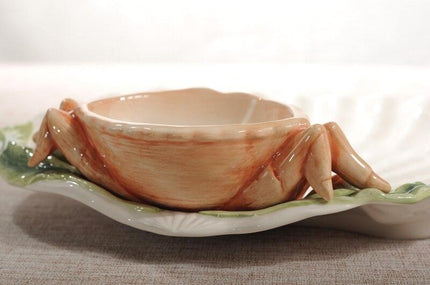 Sophisticated European Shell Ceramic Seasoning Platter for Exquisite Dining Experiences