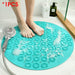 Non-Slip Circular Shower Mat with Textured Surface and Drainage System
