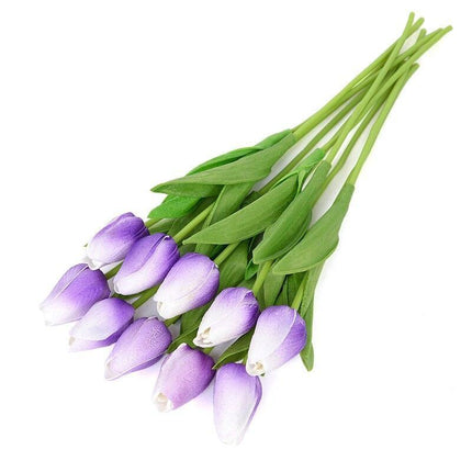 Chic Collection of 10 Lifelike Tulip Stems for Refined Home Decor