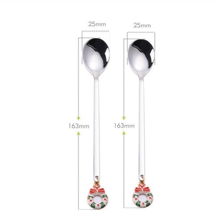 Santa's Joyful Holiday Silverware Duo - Cheerful Spoon and Fork Set for Festive Feasts
