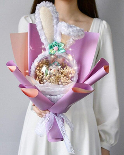 Charming Dried Gypsophila Duck Bouquet - A Whimsical Gift for Her