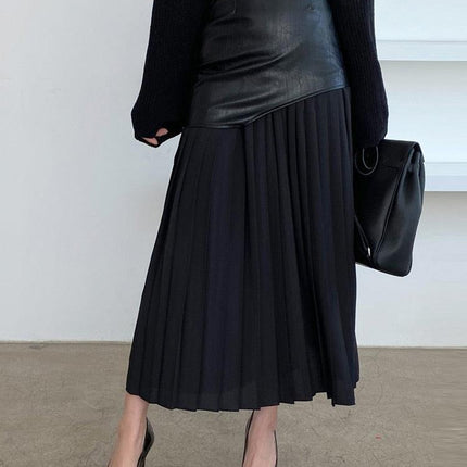 Elegant Pleated High Waist Midi Skirt for Spring 2022 - Stylish and Flattering Design