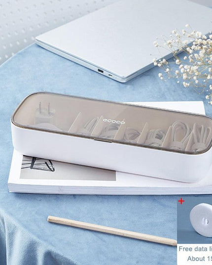 Retro Chic Cable Management Solution for an Organized Workspace