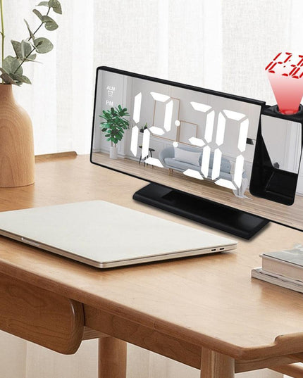 Stylish LED Projection Alarm Clock with Integrated Temperature Indicator - A Contemporary Organization Essential