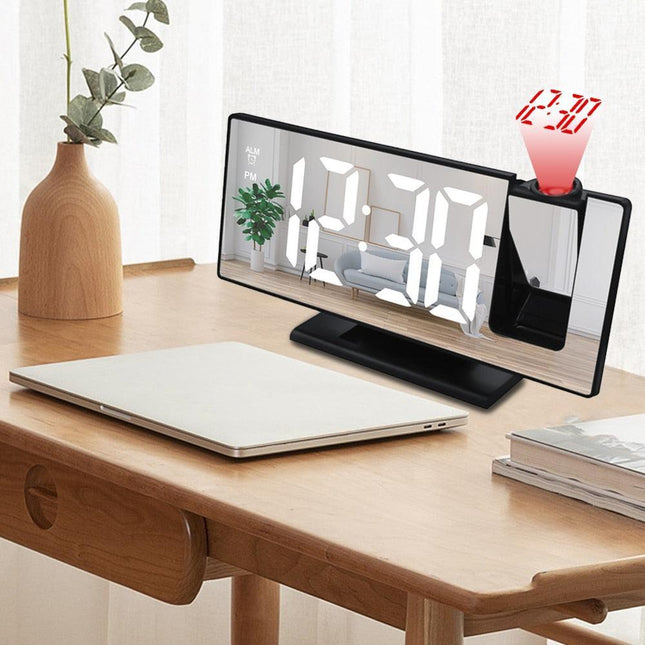 Stylish LED Projection Alarm Clock with Integrated Temperature Indicator - A Contemporary Organization Essential