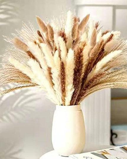 Charming 70-Piece Dried Floral and Reed Grass Collection for Versatile Decor
