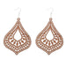 Artisan-Made Geometric Wood Dangle Earrings - Afro-Boho Ethnic Style Jewelry
