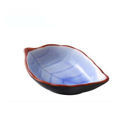 Elegant Leaf-Shaped Ceramic Condiment Dish Set for Stylish Serving