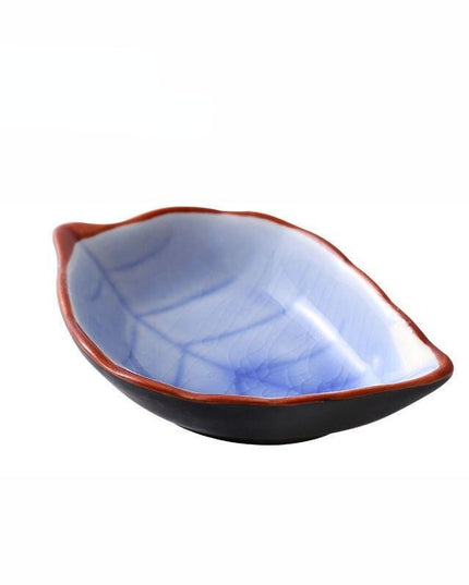 Elegant Leaf-Shaped Ceramic Condiment Dish Set for Stylish Serving