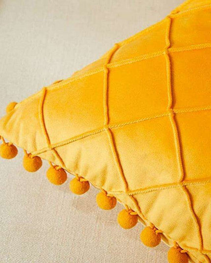Chic Velvet Bohemian Pillow Covers with Fun Pompom Details