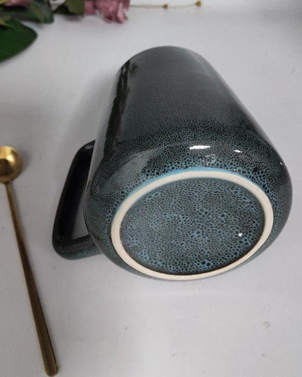 Vintage European Ceramic Coffee Mug Set with Spoon - 700ml for Tea and Hot Beverages