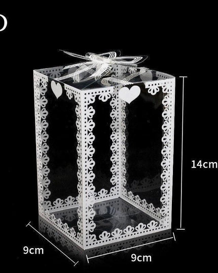 Chic Transparent Lace Design PVC Gift Boxes - Set of 10 for Elegant Gift Presentation