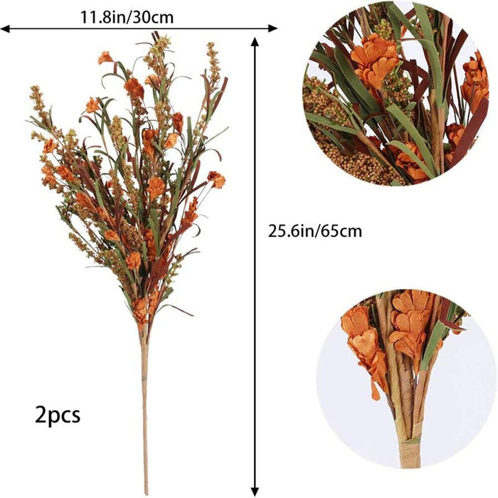 2Pcs Natural Dried Flowers Bouquet - Artificial Pampas Grass