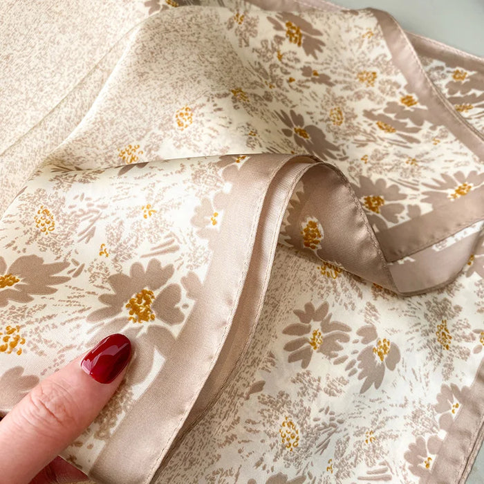 Luxury Silk Scarf for Women - Four Seasons Square Kerchief Sunscreen Scarves