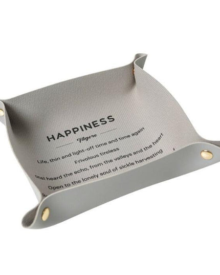 Chic PU Leather Desktop Storage Tray for Stylish Home Organization