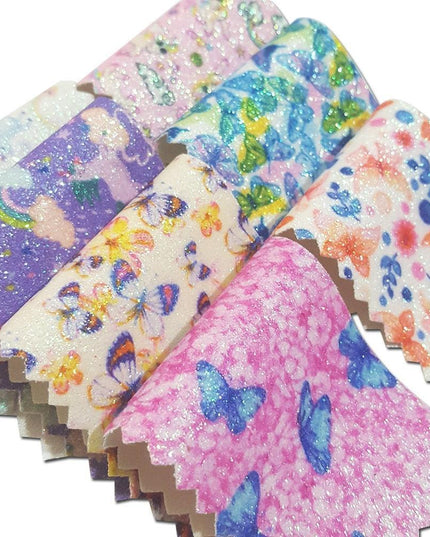 Enchanted Unicorn & Butterfly Faux Leather Craft Roll for Customized Hair Accessories