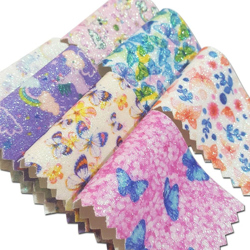Magical Butterfly Unicorn Fantasy Glitter Fabric Roll - DIY Crafting Material for Unique Hair Accessories