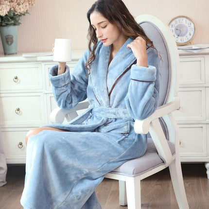 Luxurious Coral Fleece Flannel Robe for Ultimate Comfort