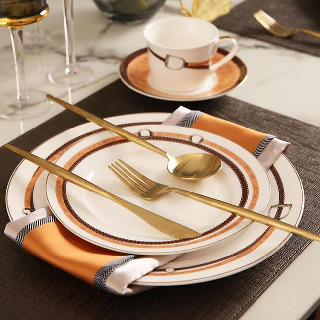 Modern Elegance Ceramic Dinnerware Set with Glass Accent - Elevate Your Dining Experience