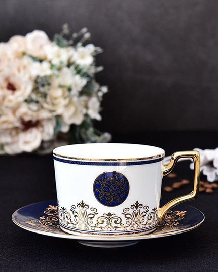 Luxurious Gold-Handled Ceramic Tea & Coffee Cup Collection