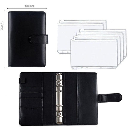 Elegant A6 Vegan Leather Organizer with Customizable Pages and Secure Zip Pockets for Seamless Planning