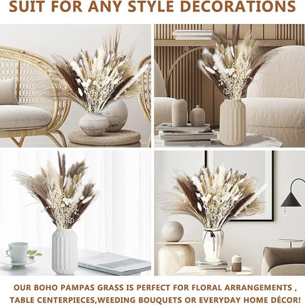 Luxurious 104-Piece Dried Pampas Grass Floral Arrangement for Chic Home and Event Decoration