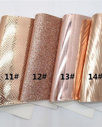 Sparkling Rose Gold Glitter Leather Crafting Sheet - Transform Your DIY Projects with Elegance