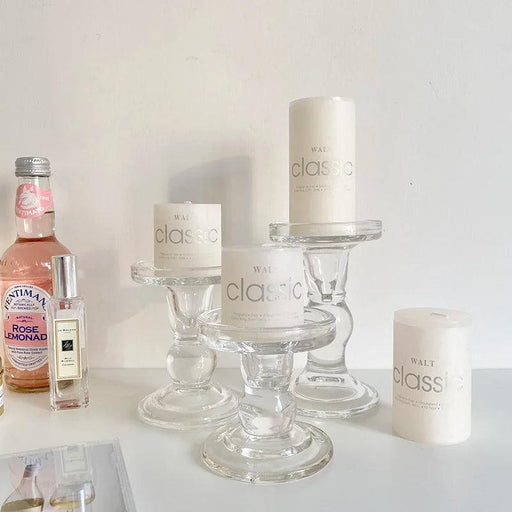 Artisan Handcrafted Nordic Glass Candle Holder Collection - Elegant Accents for Home & Special Occasions