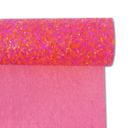 Glamorous Rose Pink Chunky Glitter Fabric Roll for Stunning Handbags and Accessories