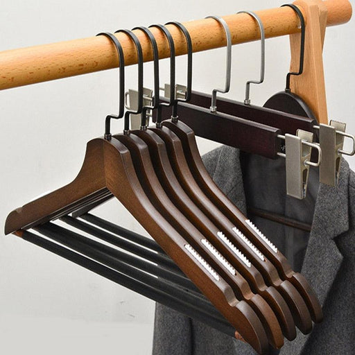 Luxury Swivel Wood Hangers - Premium Velvet Closet Set of 5 or 10