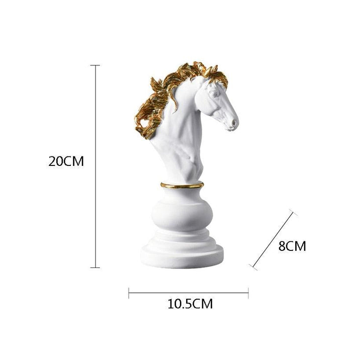 Elegant Golden Chess Sculpture with Handcrafted Resin Finish