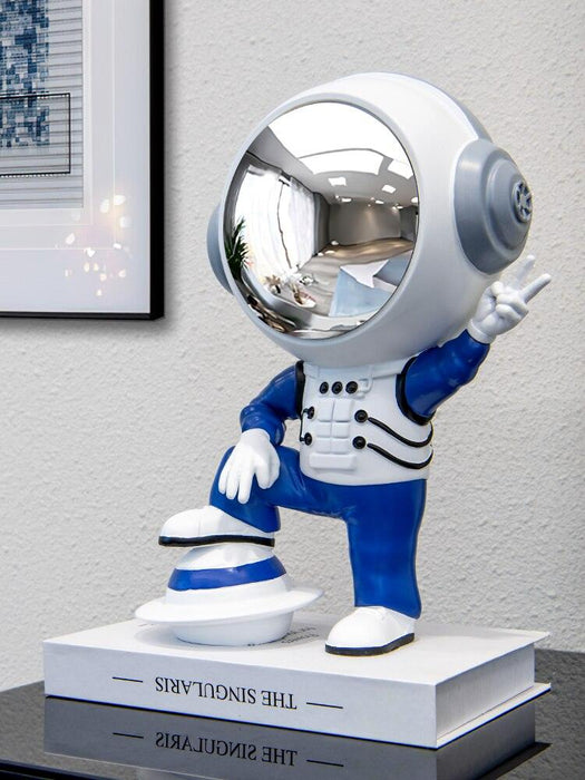 Celestial Elegance: Handmade Astronaut Figurine - Unique Resin Space Sculpture for Chic Home Decor