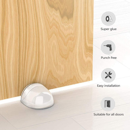 4pcs Acrylic Door Stopper Transparent Floor Door Stops Self Adhesive Hidden Wall Buffer for Protection of Wall and Furniture-0-Très Elite-Très Elite