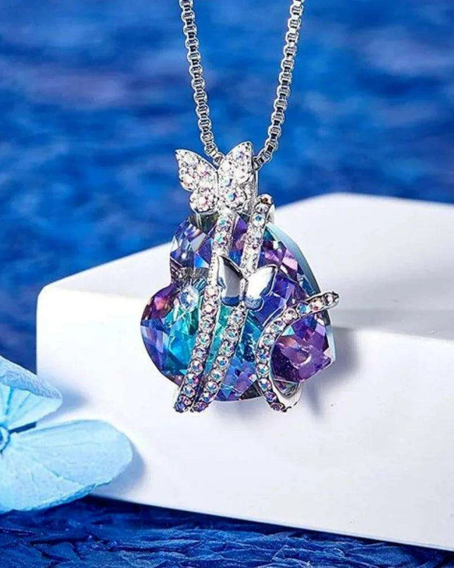 Amethyst Butterfly Heart Necklace: A Gleaming Token of Love and Joy