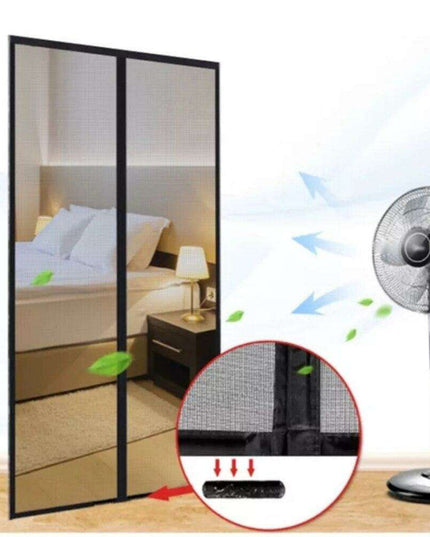 Insect-Proof Magnetic Mesh Screen Door with Automatic Soft Close Mechanism