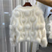 Opulent White Fox Fur Cardigan - Timeless Winter Elegance
