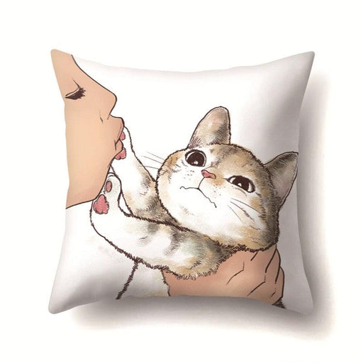 Adorable Embroidered Cat Paw Cushion Cover