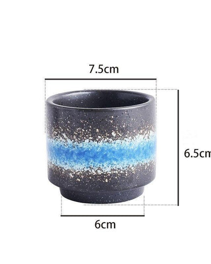 Elegant Artisan Japanese Large Ceramic Tea Cup with Unique Glaze Finish